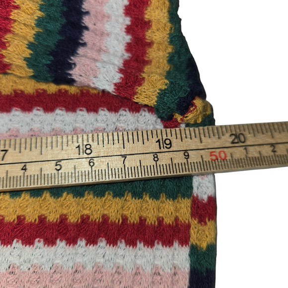 Lulus Womens XS Cropped Sweater Rainbow Striped Colorful Stretch Knit Colorful - Picture 9 of 10